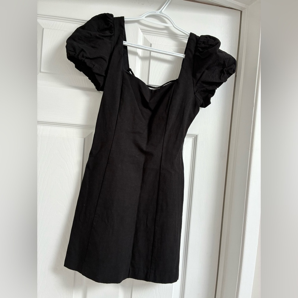 ZARA Mini Black Puff Sleeve Dress